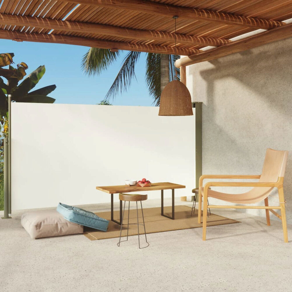 vidaXL Infällbar sidomarkis 160x300 cm gräddvit