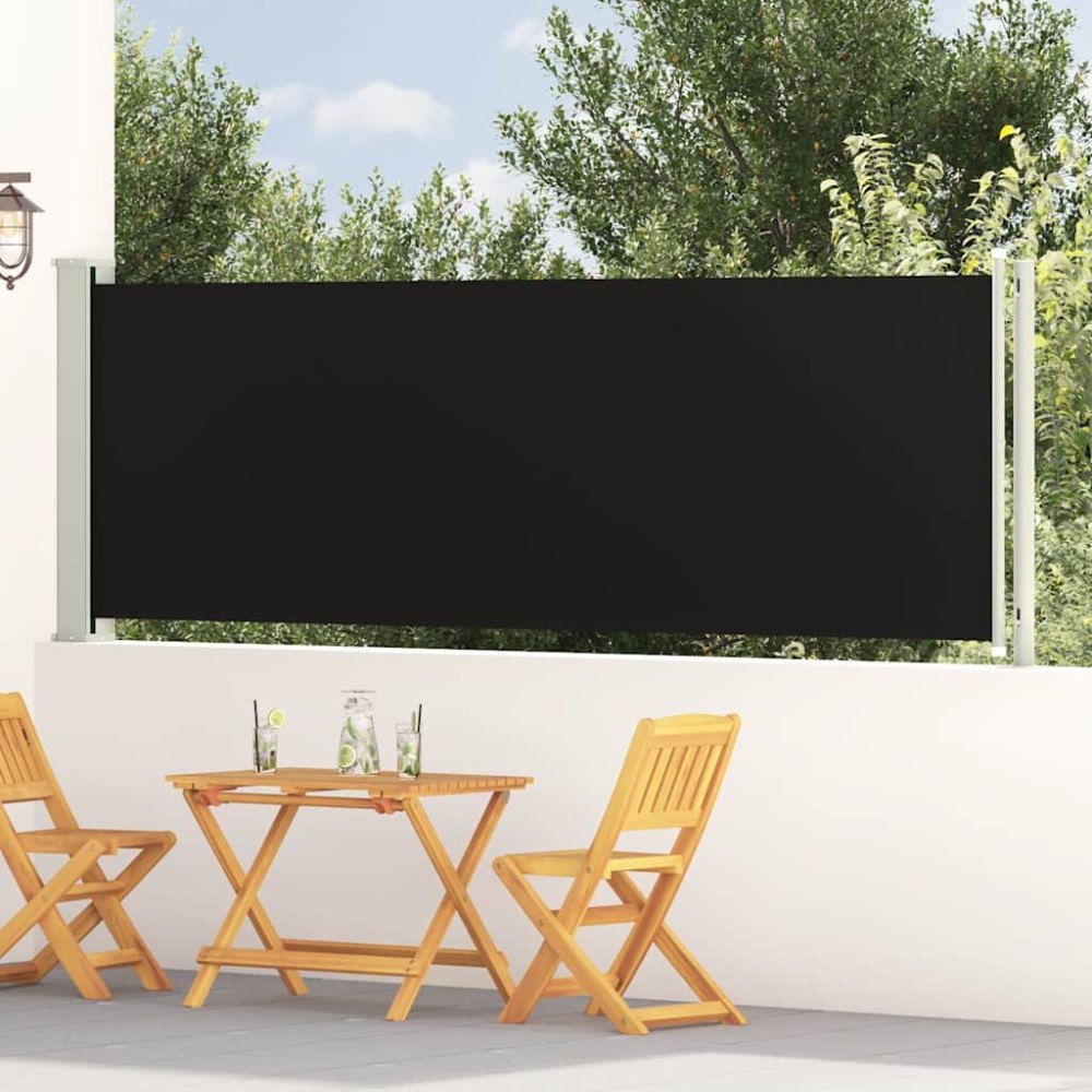 vidaXL Infällbar sidomarkis 117x600 cm svart