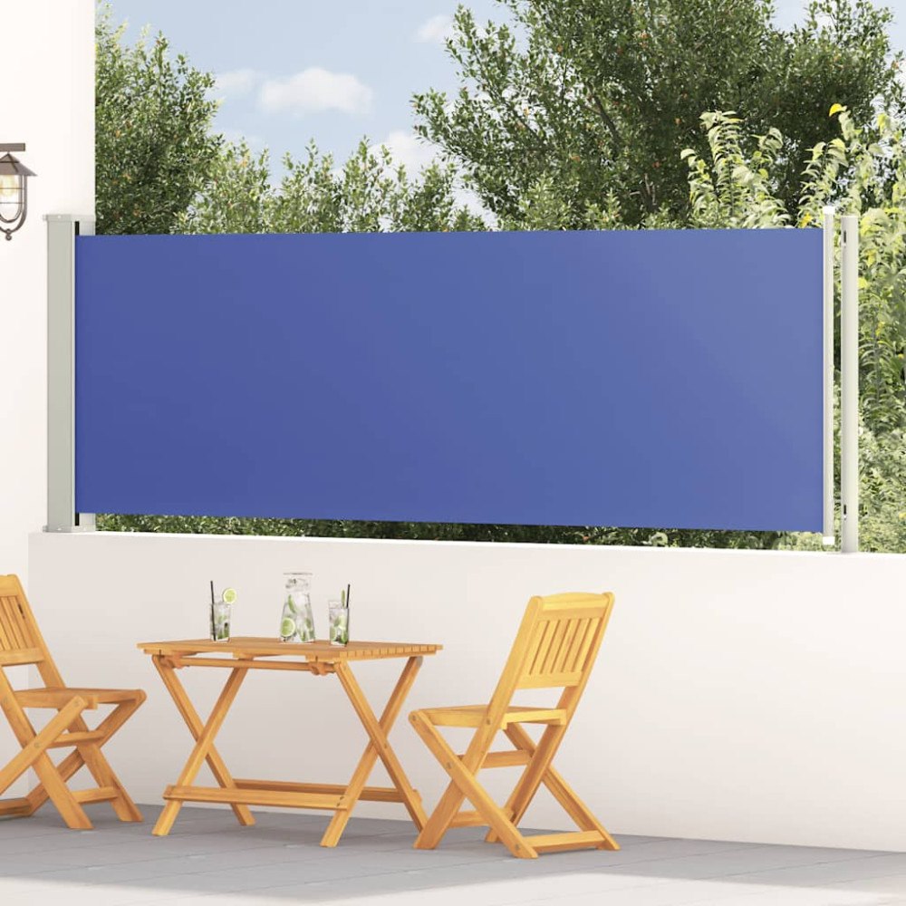 vidaXL Infällbar sidomarkis 117x600 cm blå