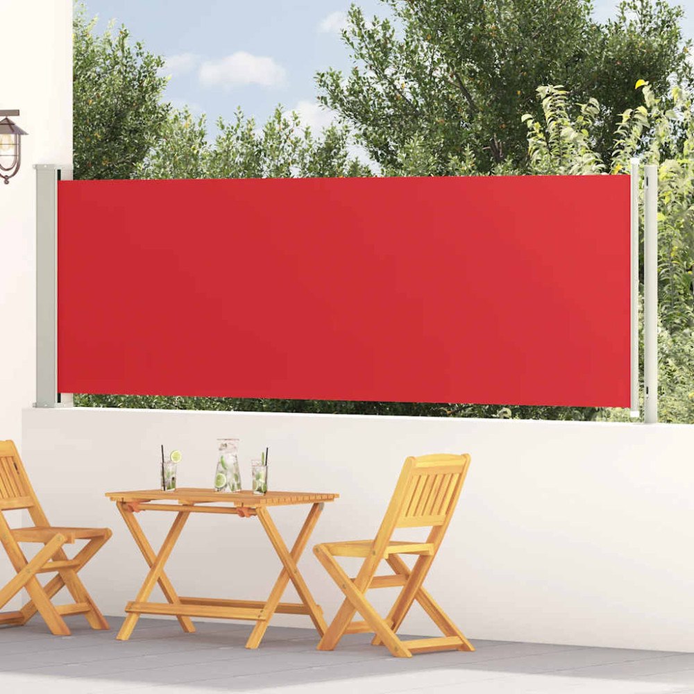 vidaXL Infällbar sidomarkis 117x600 cm röd