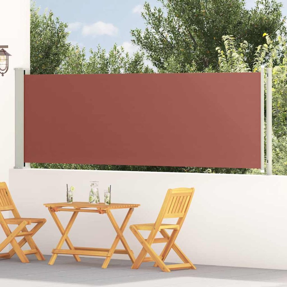 vidaXL Infällbar sidomarkis 117x600 cm brun