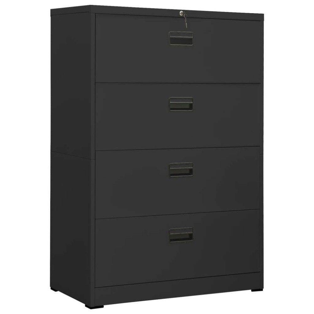 vidaXL Dokumentskåp antracit 90x46x134 cm stål