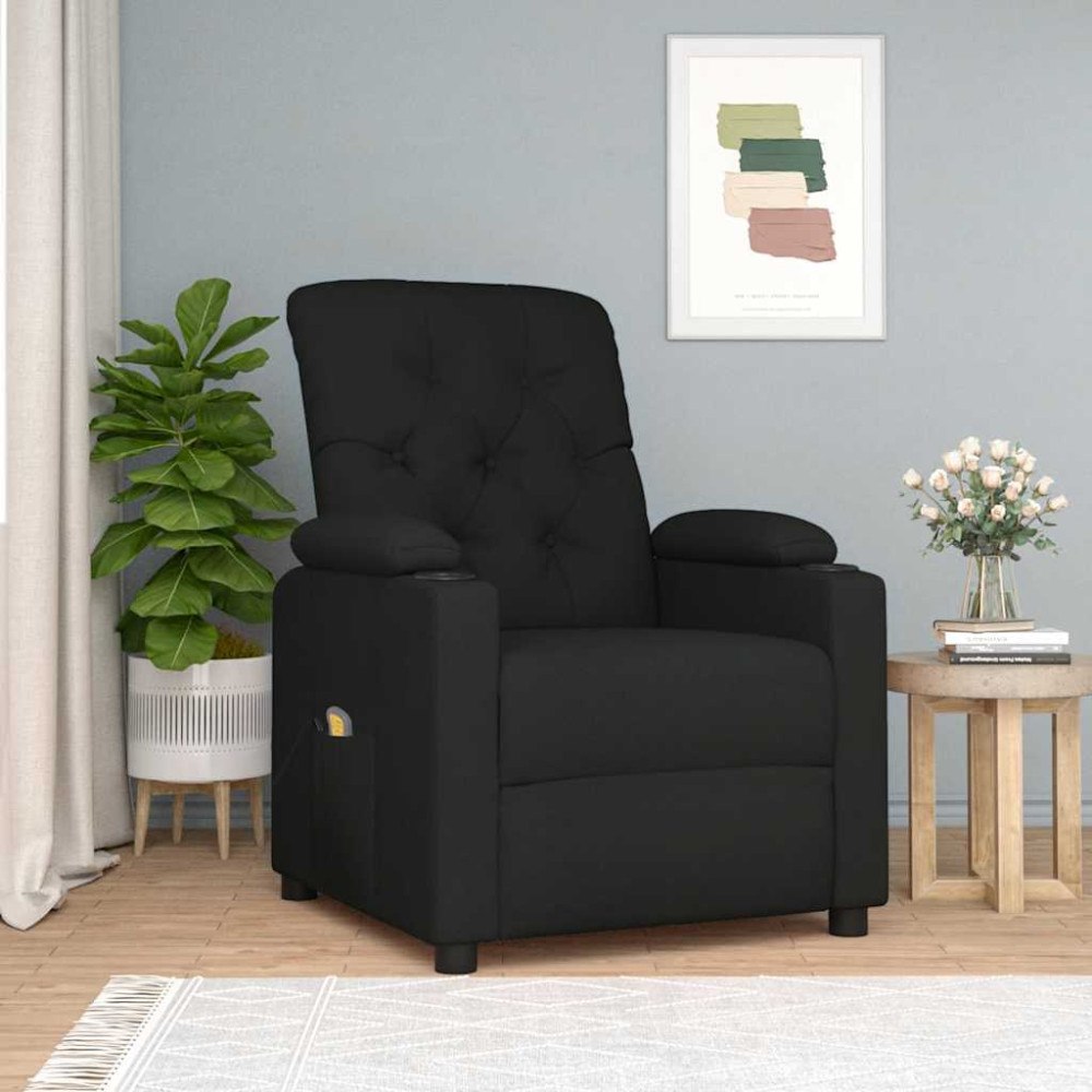 vidaXL Massagefåtölj svart tyg