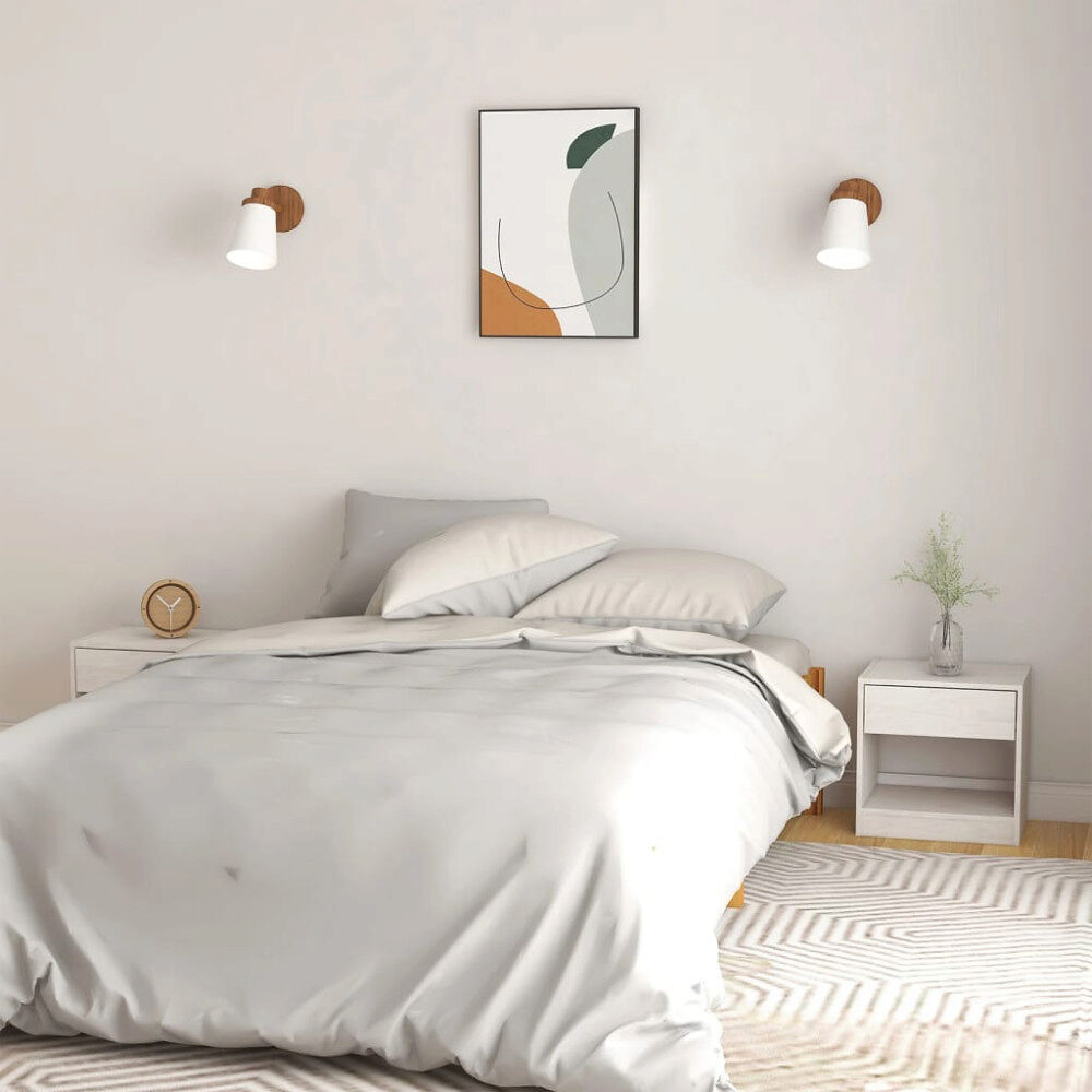 vidaXL Sängbord 2 st 40x31x40 cm massiv furu vit