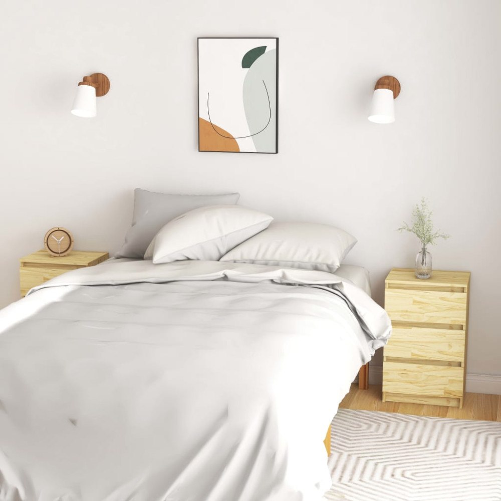 vidaXL Sängbord 2 st 40x29,5x64 cm massiv furu