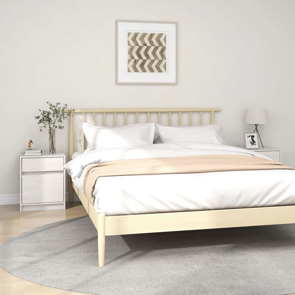 vidaXL Sängbord 2 st vit 40x31x50 cm massivt furu