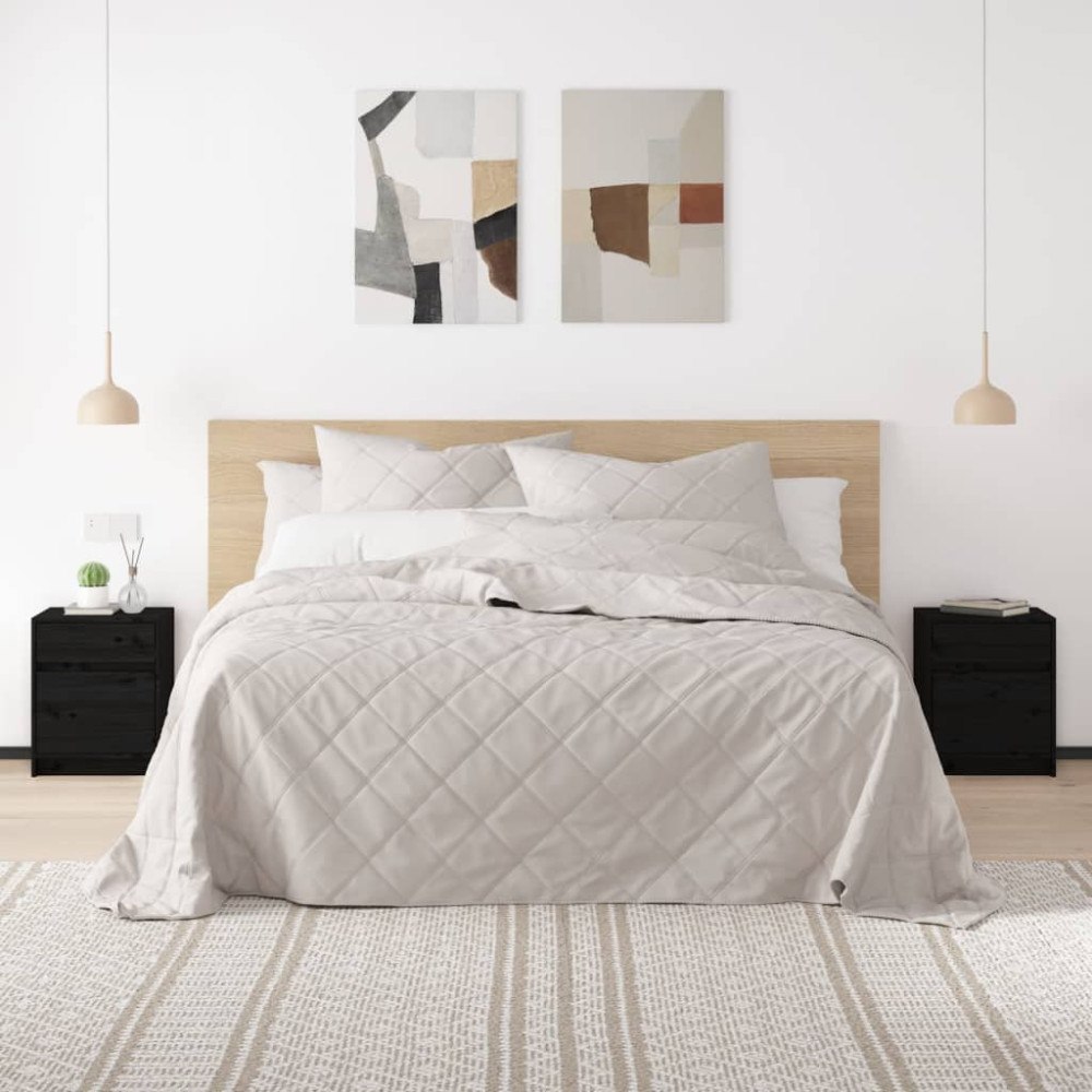 vidaXL Sängbord 2 st svart 40x31x50 cm massivt furu