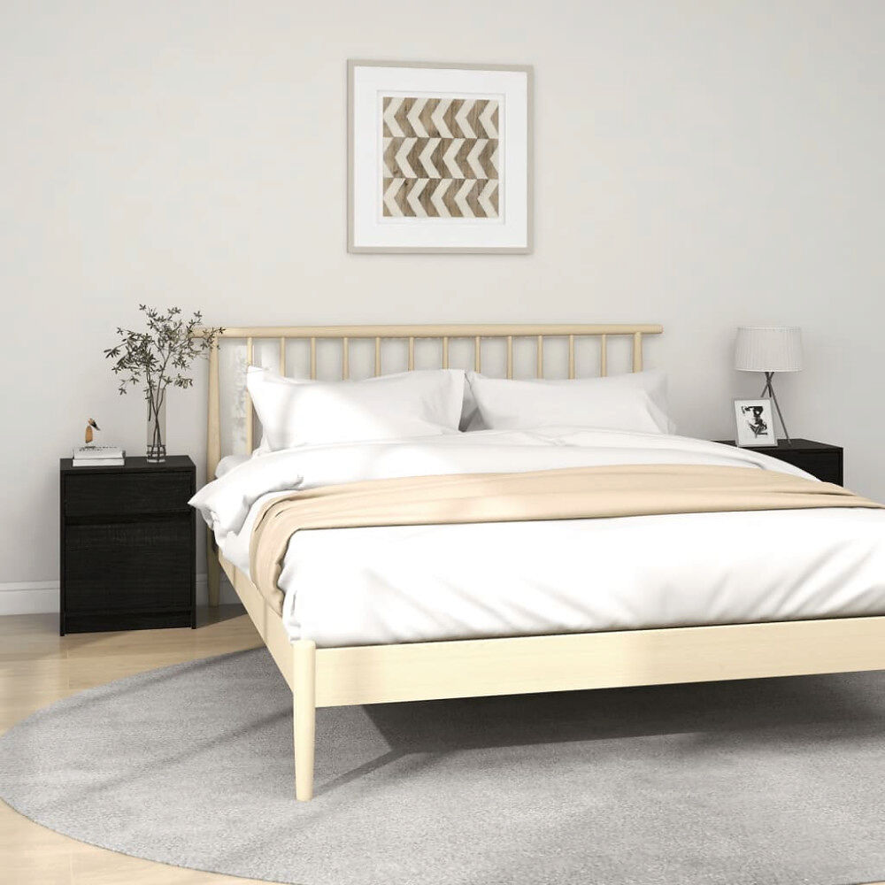 vidaXL Sängbord 2 st svart 40x31x50 cm massivt furu