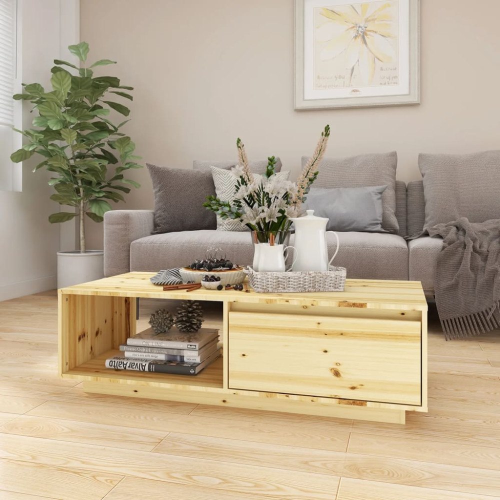 vidaXL Soffbord 110x50x33,5 cm massivt granträ