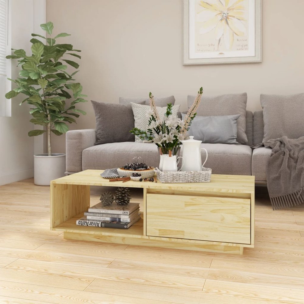 vidaXL Soffbord 110x50x33,5 cm massiv furu