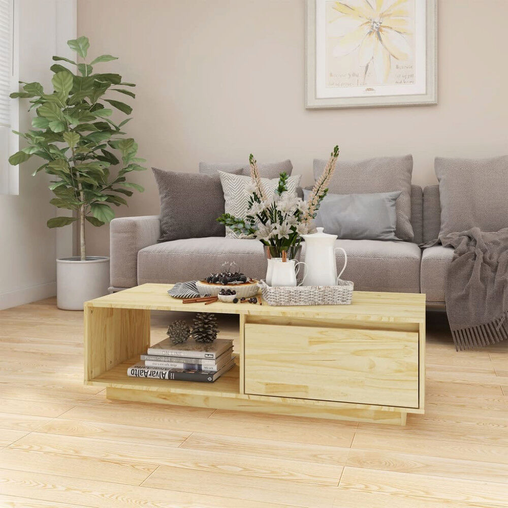 vidaXL Soffbord 110x50x33,5 cm massiv furu