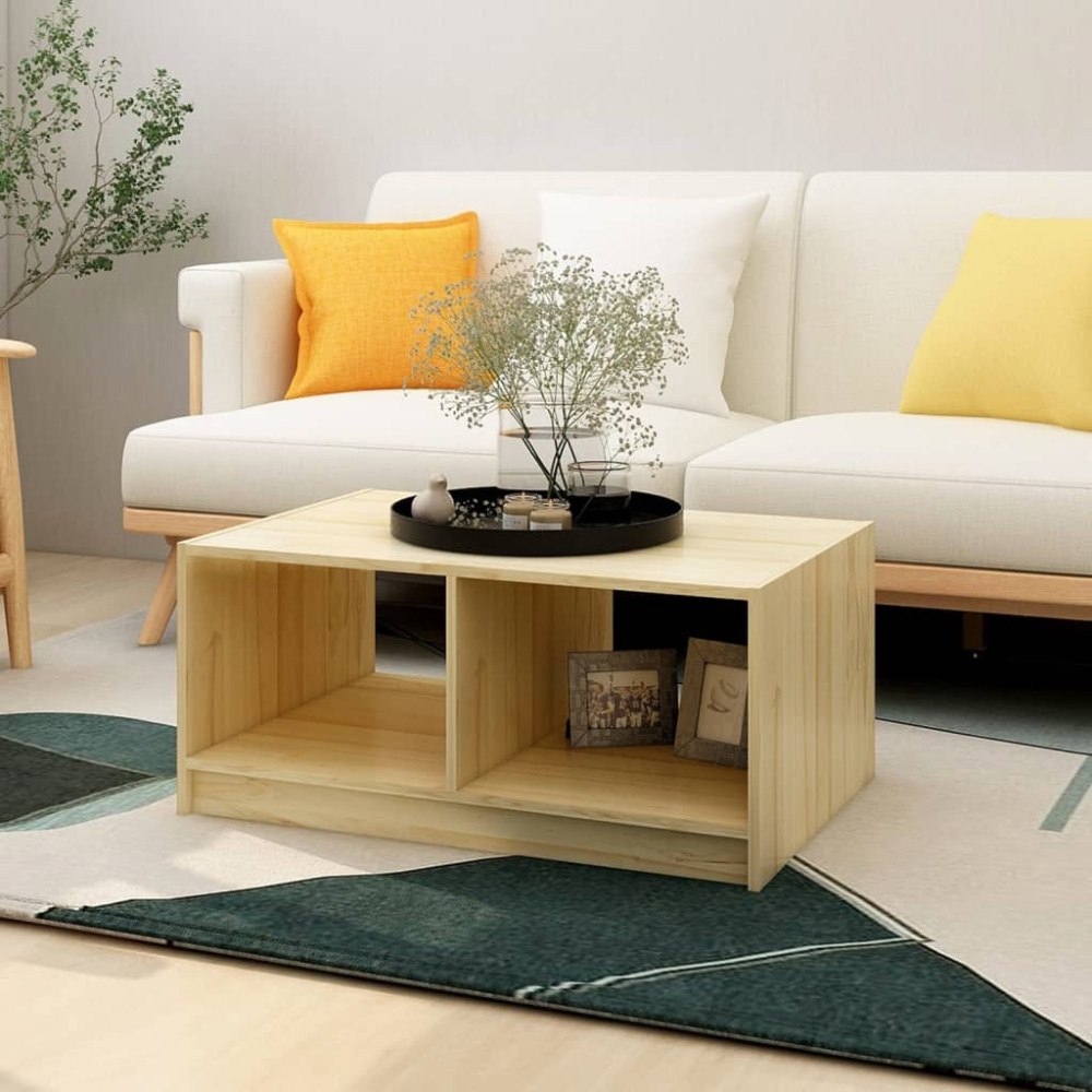 vidaXL Soffbord 75x50x33,5 cm massiv furu