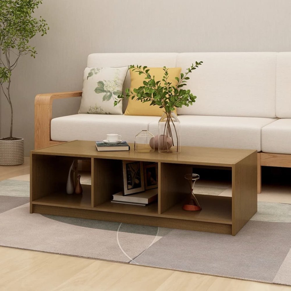 vidaXL Soffbord honungsbrun 110x50x34 cm massiv furu