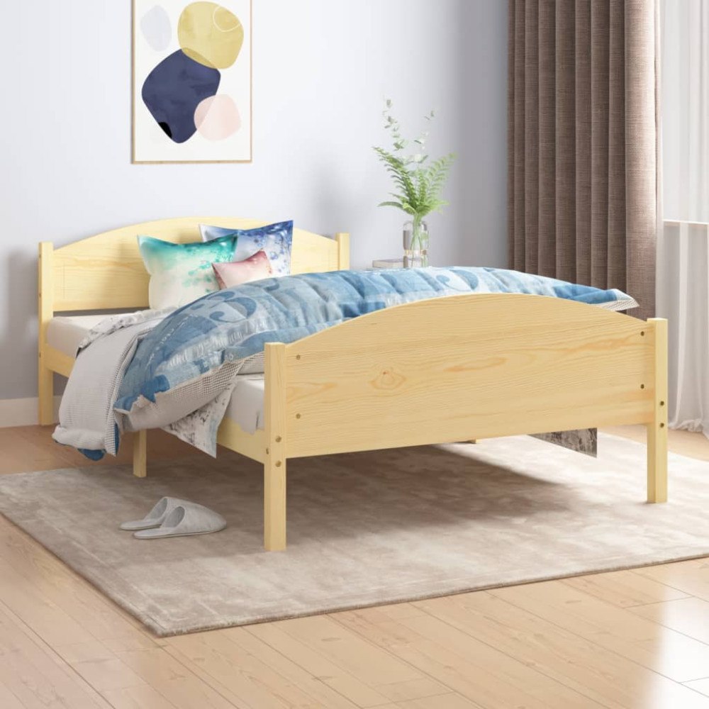 vidaXL Sängram utan madrass massiv furu 120x200 cm