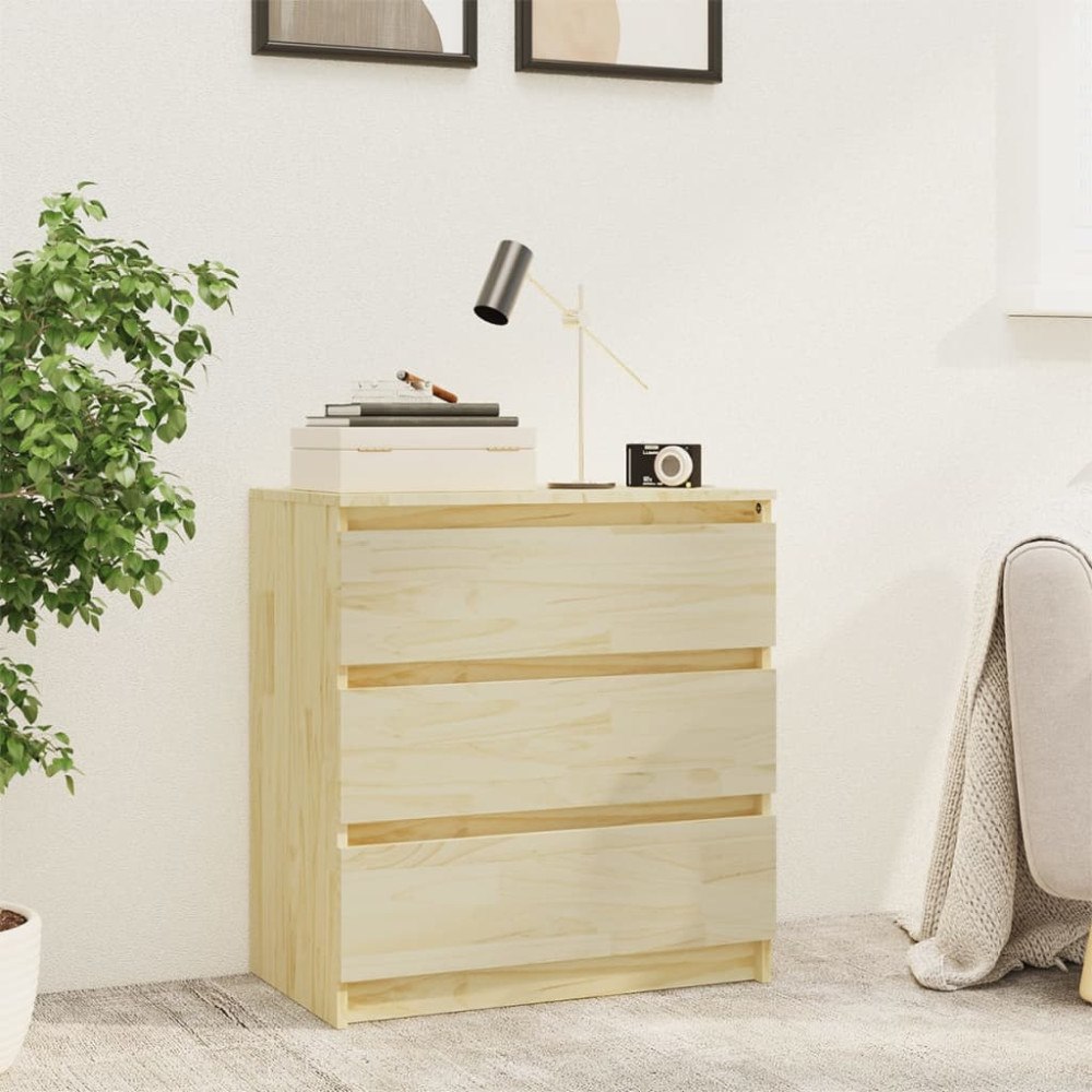 vidaXL Sängbord 60x36x64 cm massiv furu