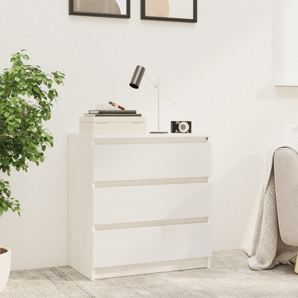 vidaXL Sängbord vit 60x36x64 cm massiv furu