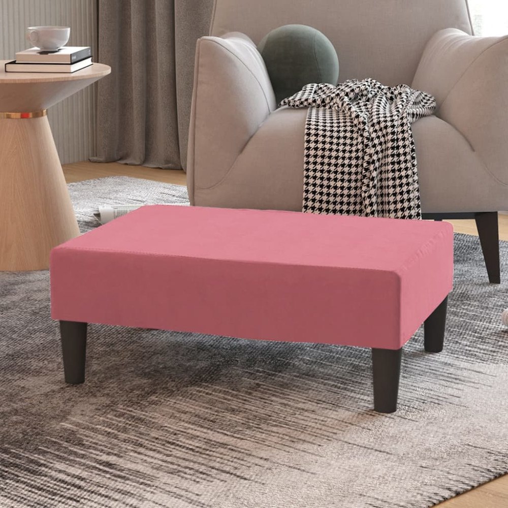 vidaXL Fotpall rosa 78x56x32 cm sammet