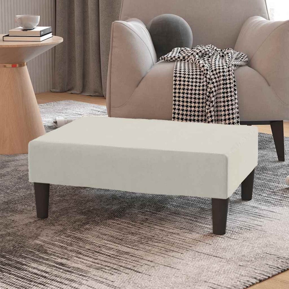 vidaXL Fotpall gräddvit 78x56x32 cm sammet