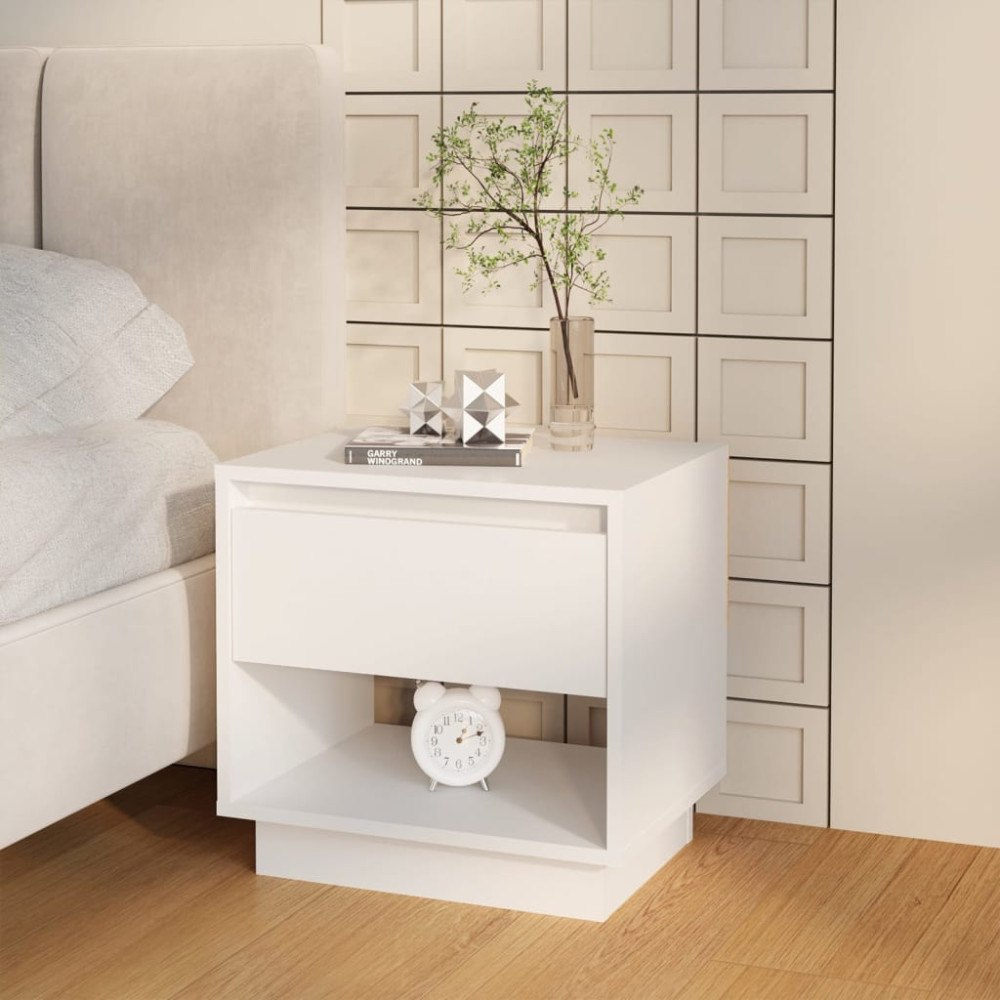 vidaXL Sängbord vit 45x34x44 cm konstruerat trä