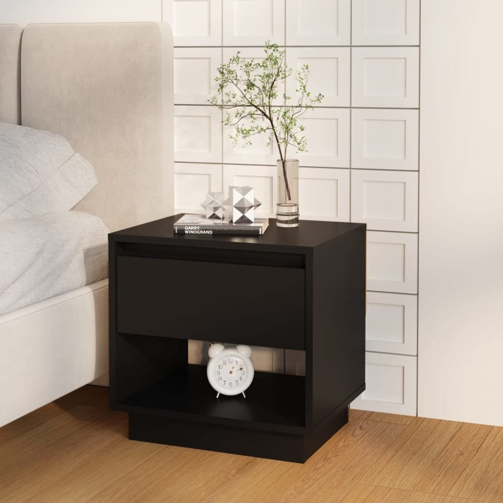 vidaXL Sängbord svart 45x34x44 cm konstruerat trä