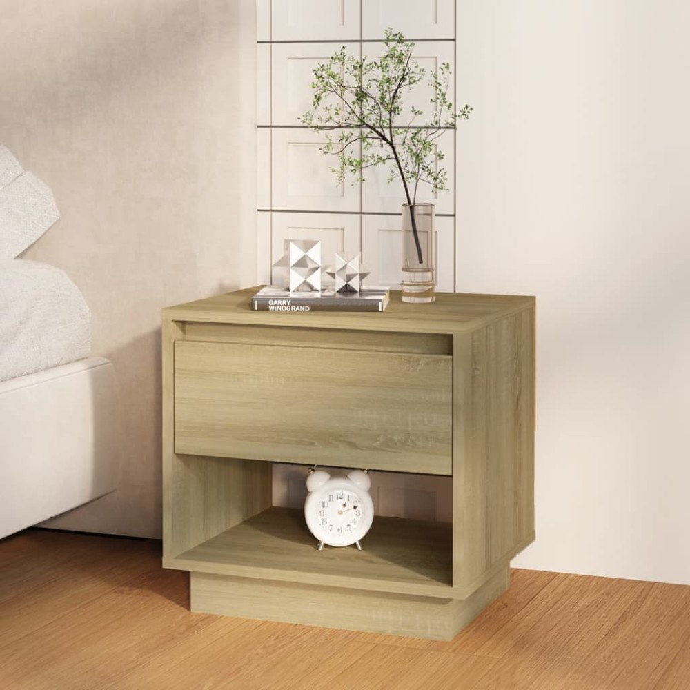 vidaXL Sängbord sonoma-ek 45x34x44 cm konstruerat trä