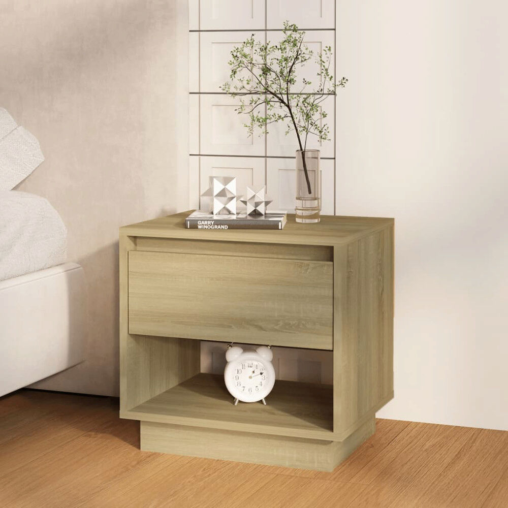 vidaXL Sängbord sonoma-ek 45x34x44 cm konstruerat trä