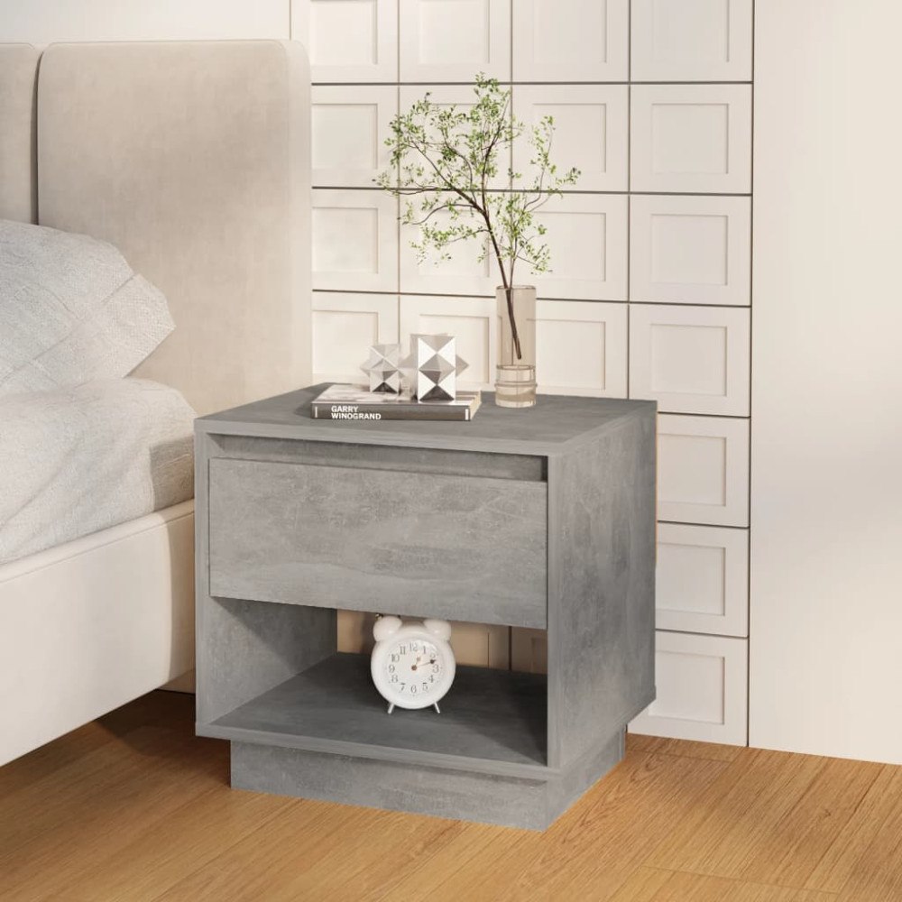 vidaXL Sängbord betonggrå 45x34x44 cm konstruerat trä