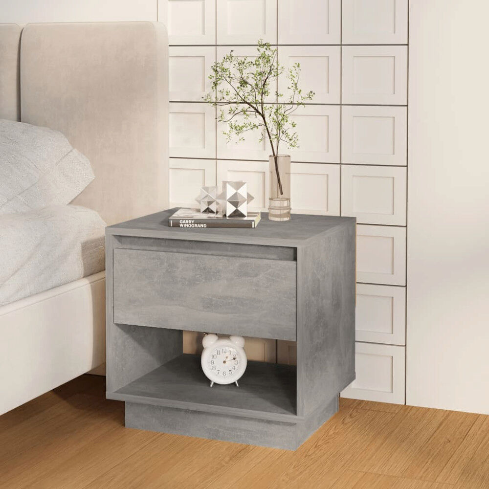 vidaXL Sängbord betonggrå 45x34x44 cm konstruerat trä