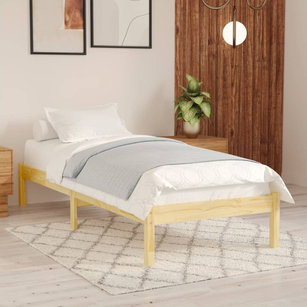 vidaXL Sängram massivt trä 90x190 cm