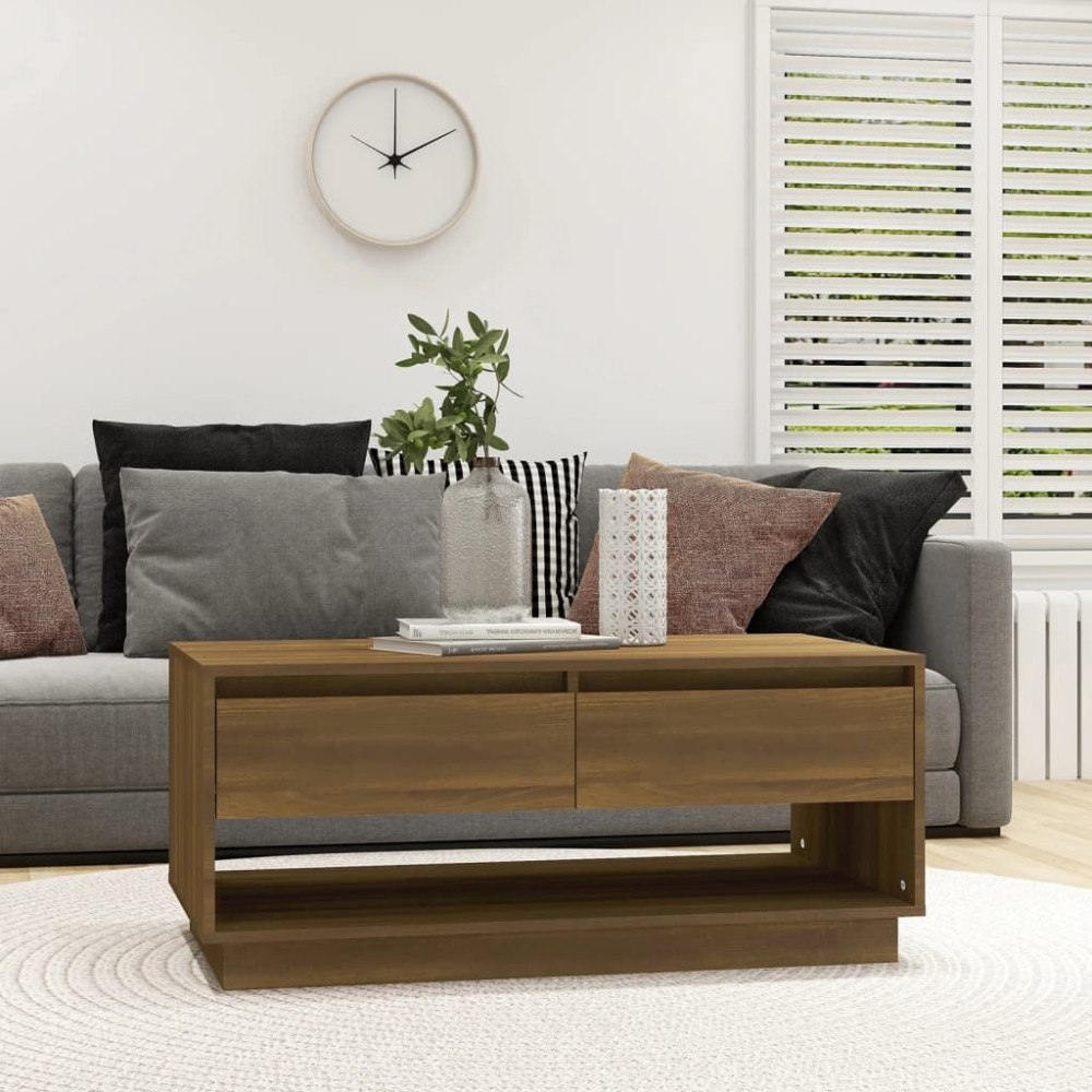 vidaXL Soffbord brun ek 102,5x55x44 cm konstruerat trä