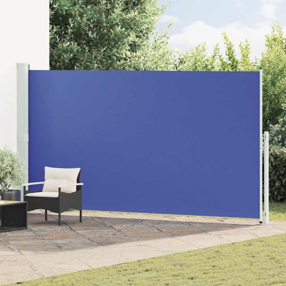vidaXL Infällbar sidomarkis 200x500 cm blå