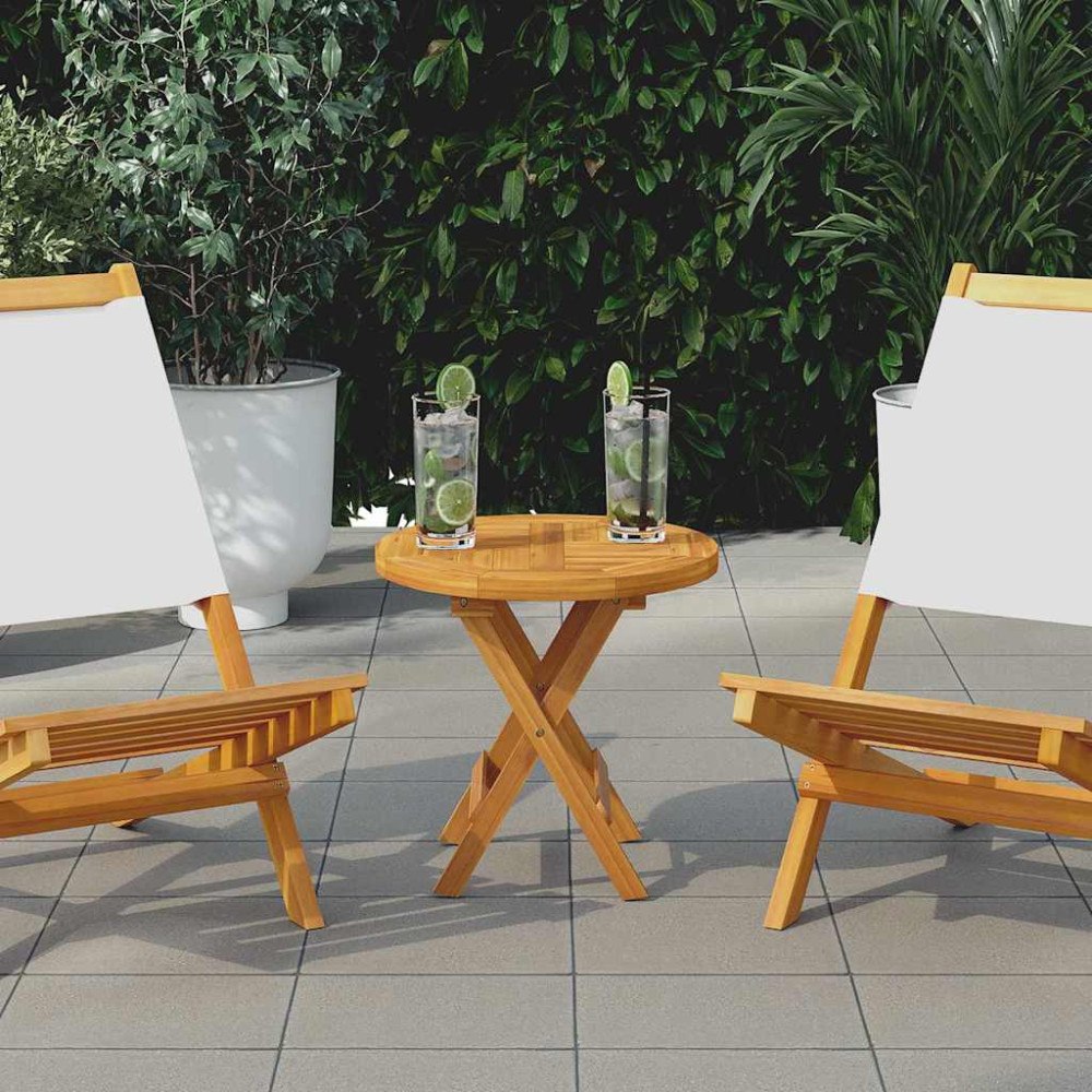 vidaXL Bordsskiva i massiv teak rund 2,5 cm 40 cm