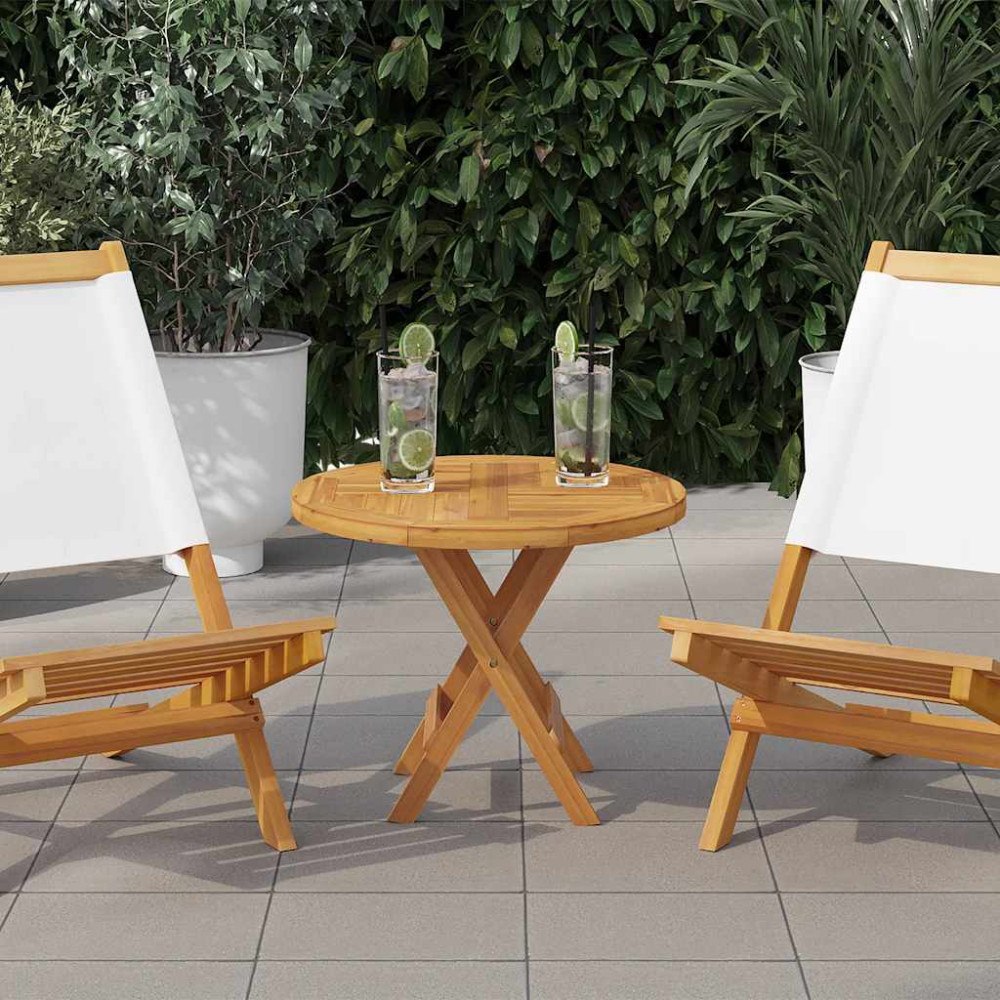 vidaXL Bordsskiva i massiv teak rund 2,5 cm 50 cm
