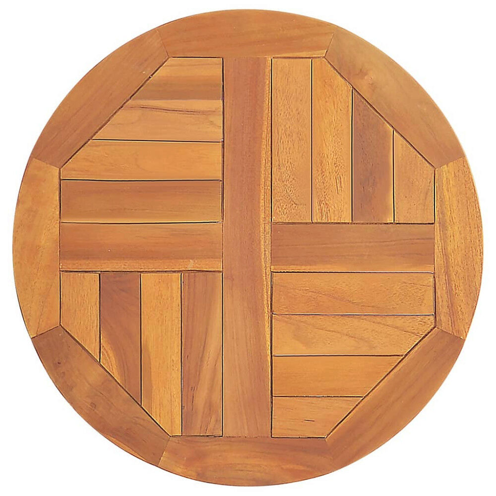 vidaXL Bordsskiva i massiv teak rund 2,5 cm 50 cm