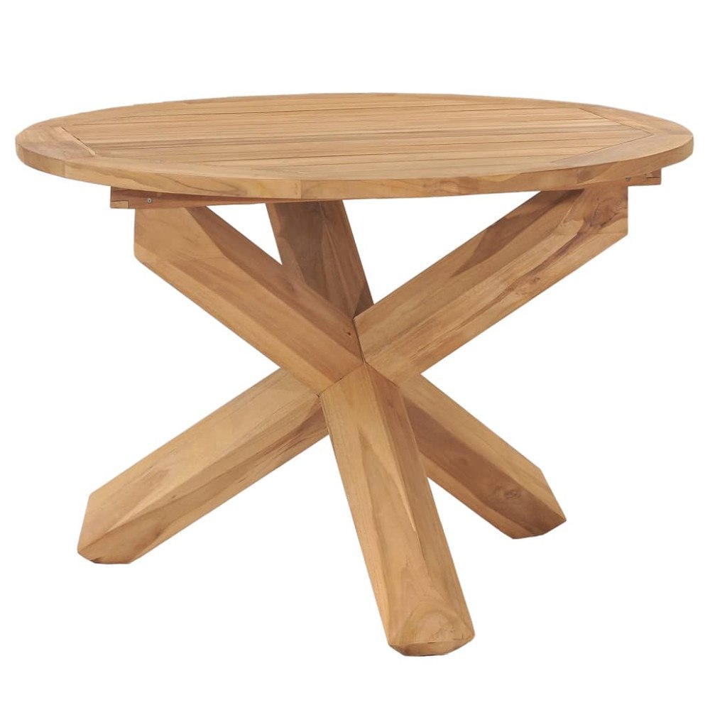 vidaXL Trädgårdsbord Ø110x75 cm massiv teak
