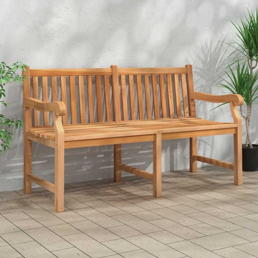 vidaXL Trädgårdsbänk 150 cm massiv teak