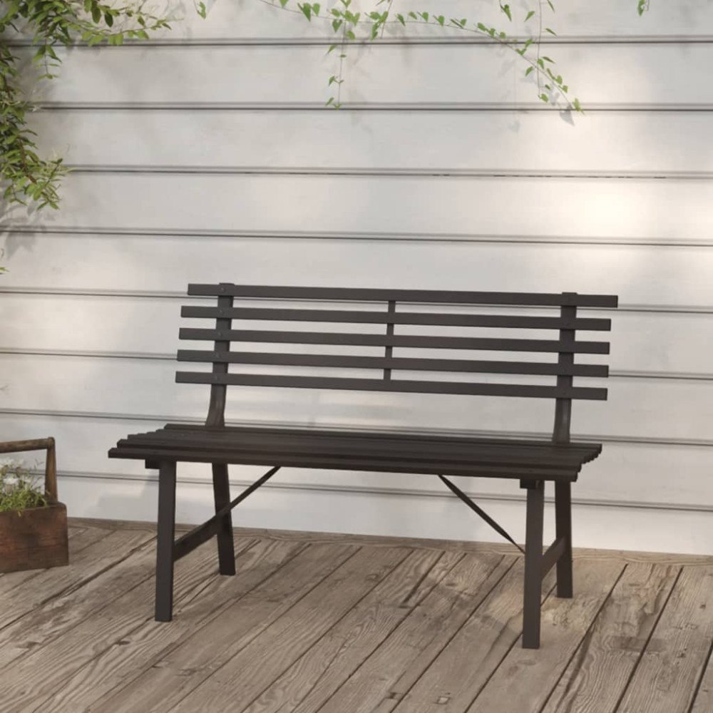 vidaXL Trädgårdsbänk 110 cm stål svart