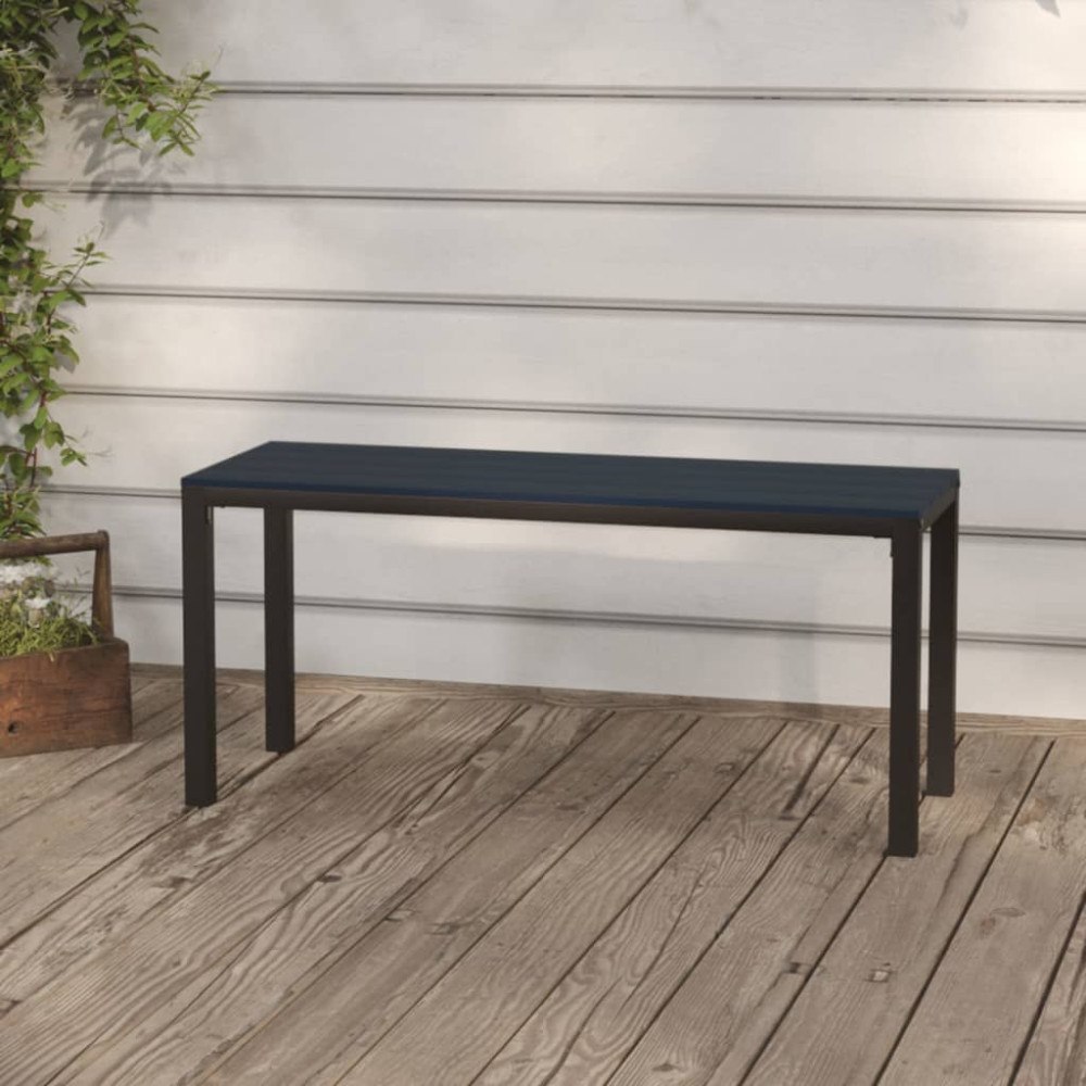 vidaXL Trädgårdsbänk 110 cm stål och WPC svart