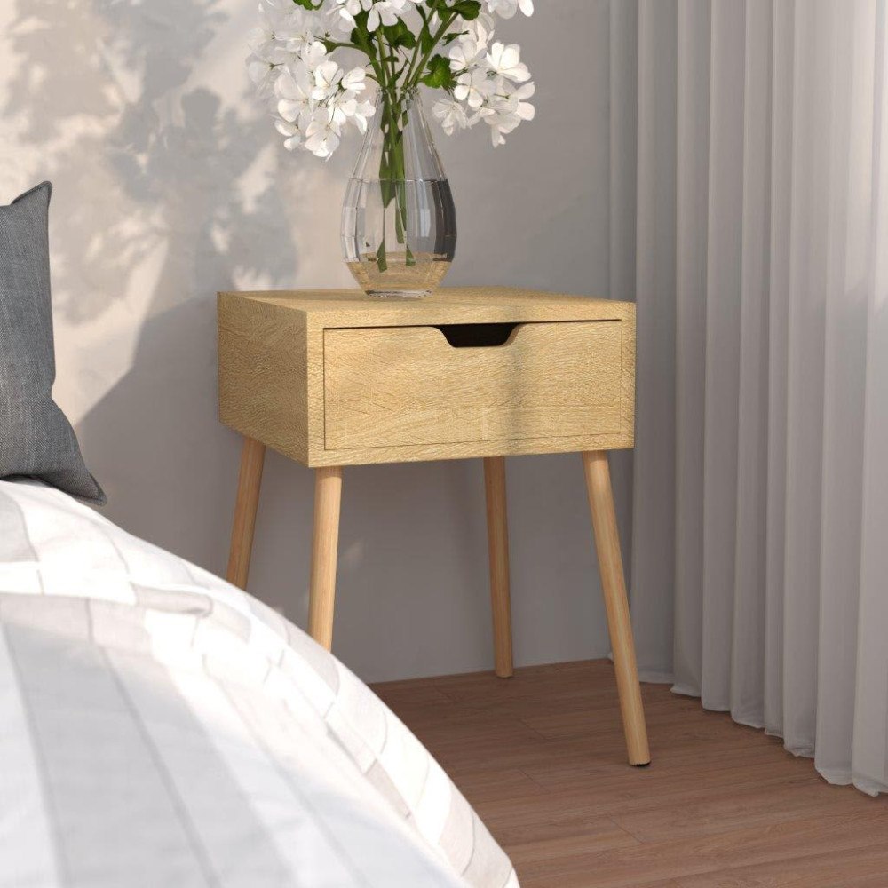 vidaXL Sängbord sonoma ek 40x40x56 cm konstruerat trä
