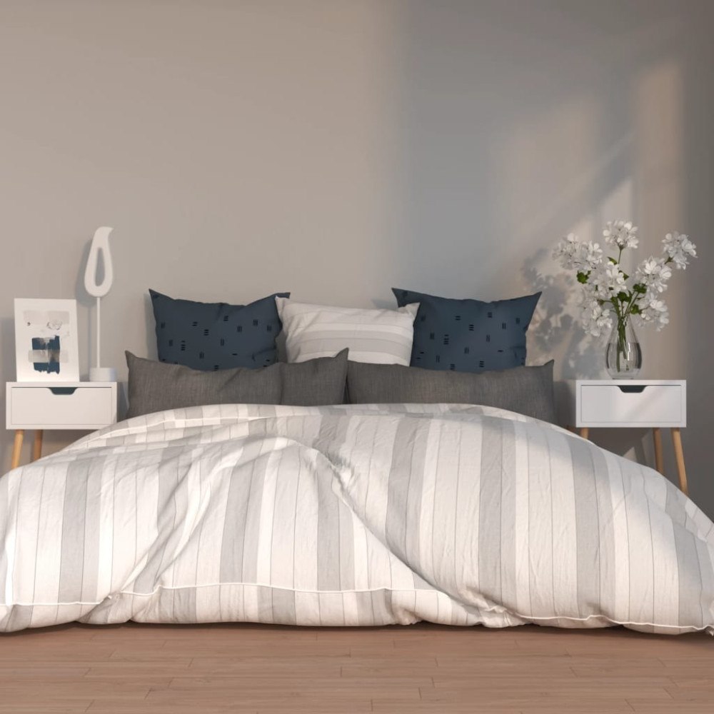 vidaXL Sängbord 2 st vit högglans 40x40x56 cm konstruerat trä