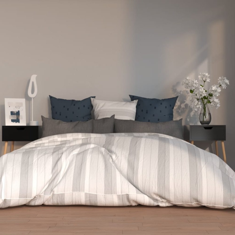vidaXL Sängbord 2 st svart högglans 40x40x56 cm konstruerat trä