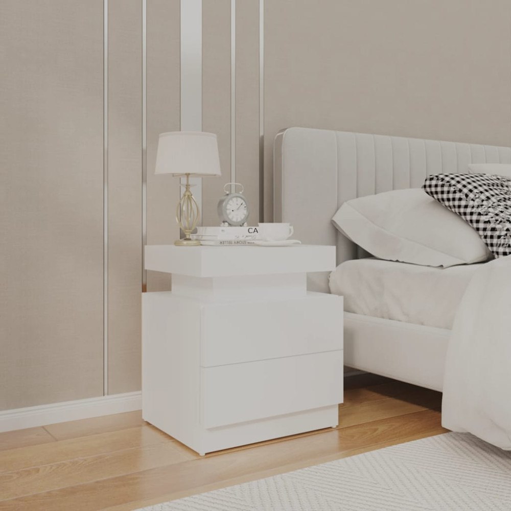 vidaXL Sängbord vit 45x35x52 cm konstruerat trä