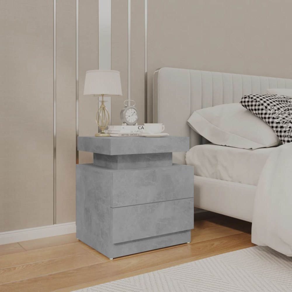 vidaXL Sängbord betonggrå 45x35x52 cm konstruerat trä
