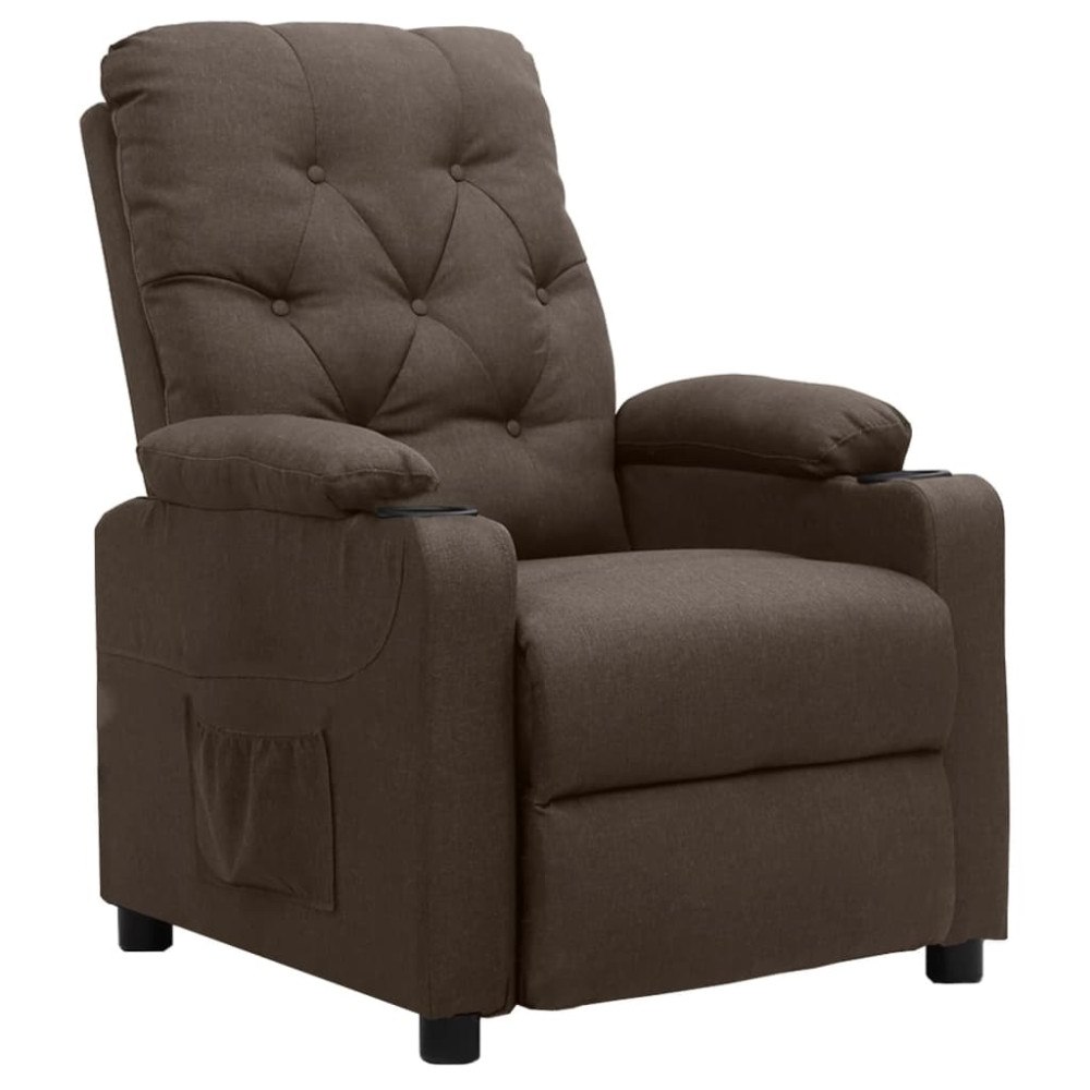 vidaXL Reclinerfåtölj brun tyg