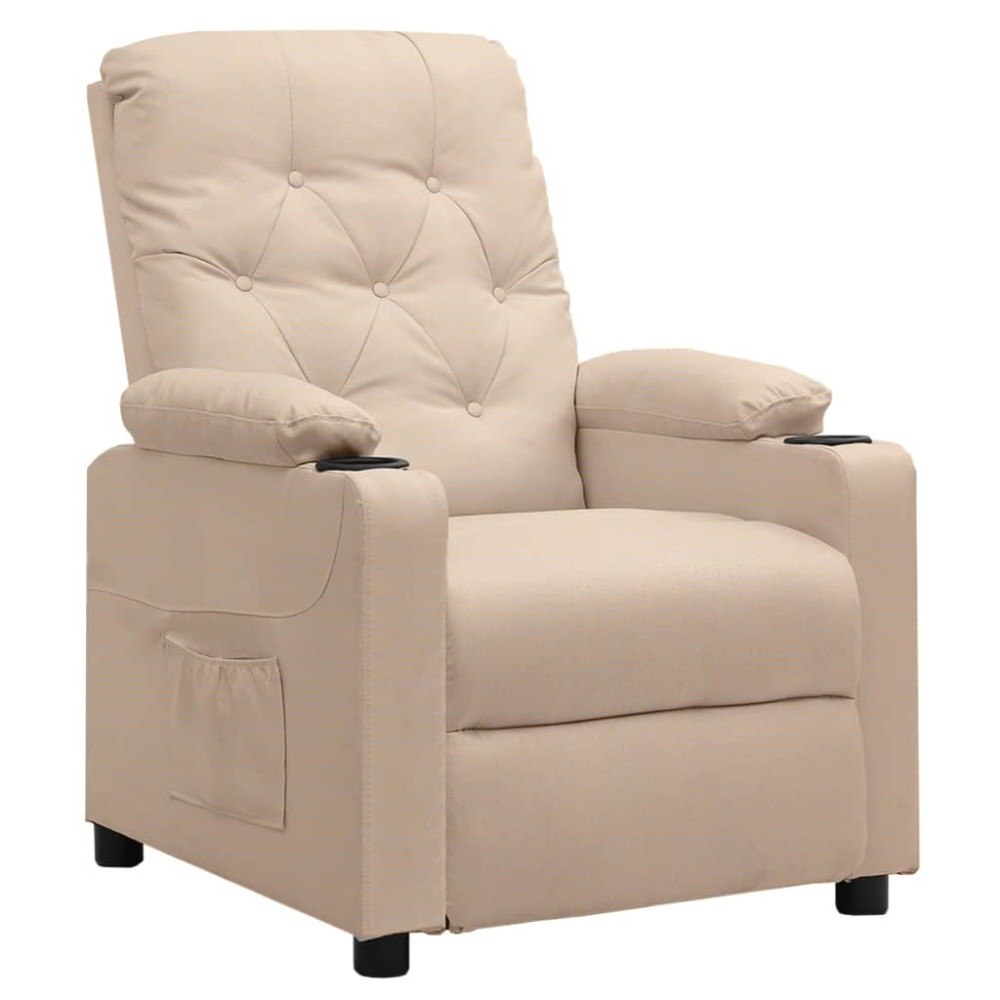 vidaXL Reclinerfåtölj gräddvit tyg