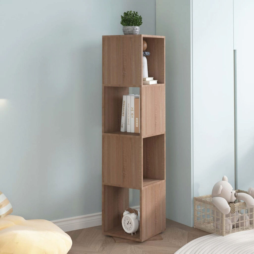 vidaXL Roterande hylla sonoma-ek 34,5x34,5x75,5 cm konstruerat trä