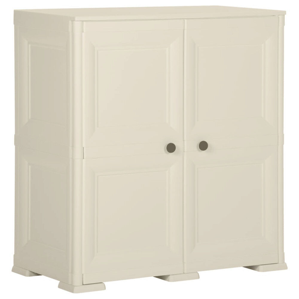 vidaXL Plastskåp 79x43x85,5 cm träimitation vaniljvit