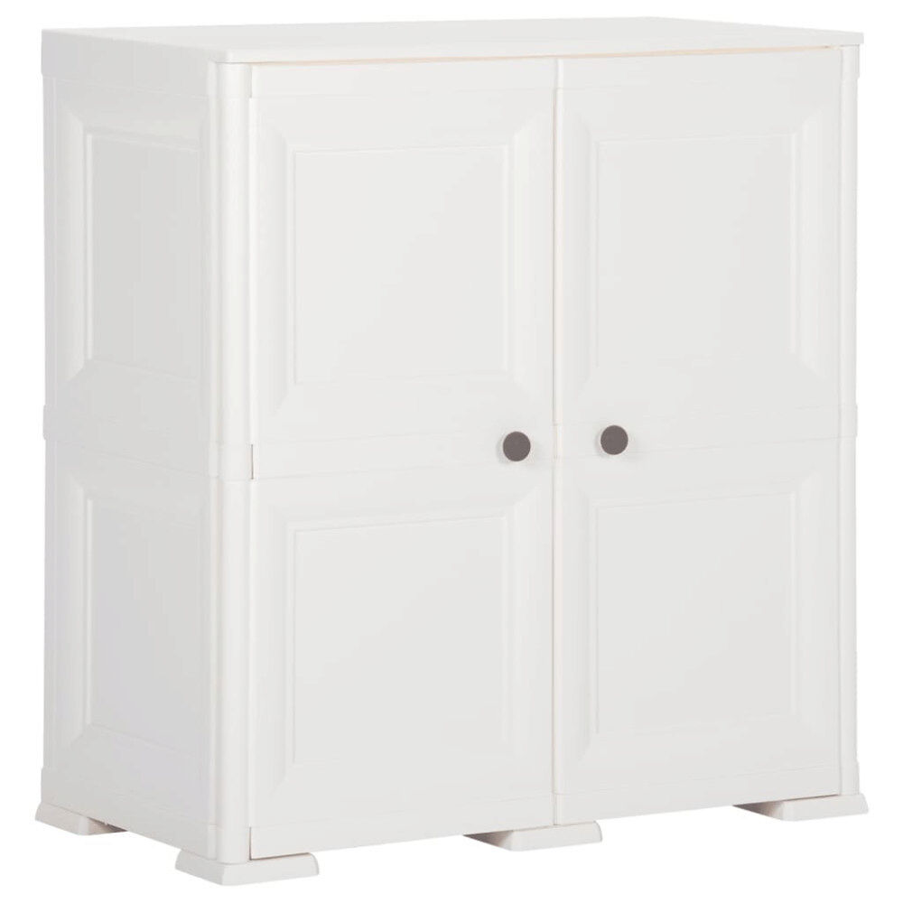 vidaXL Plastskåp 79x43x85,5 cm träimitation kaninvit