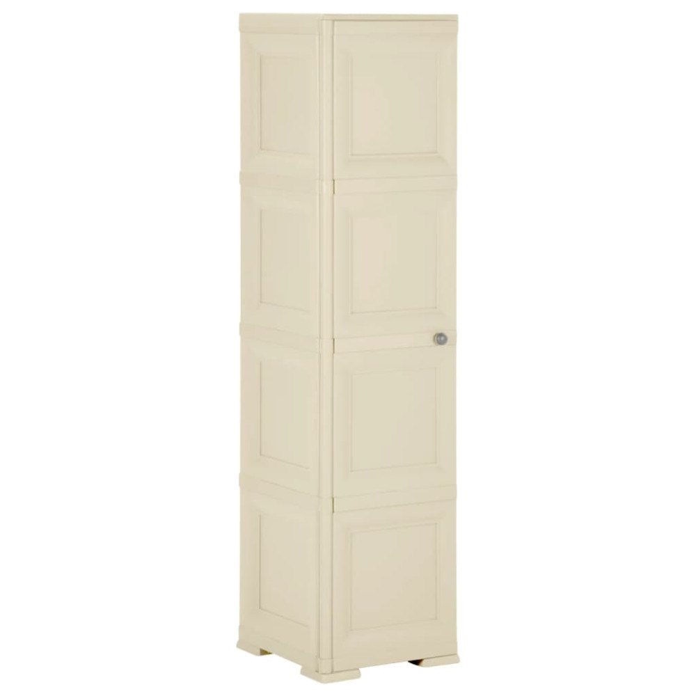 vidaXL Plastskåp 40x43x164 cm träimitation kaninvit