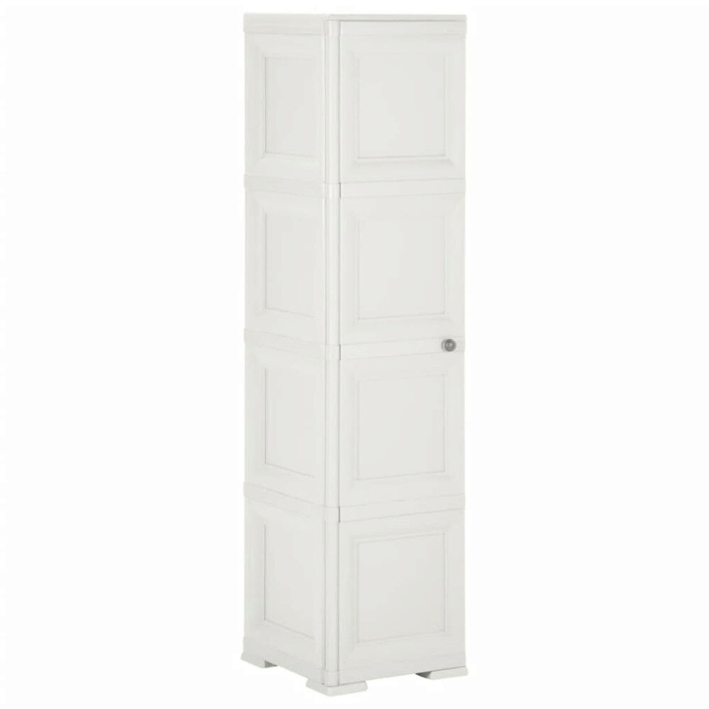 vidaXL Plastskåp 40x43x164 cm träimitation kaninvit